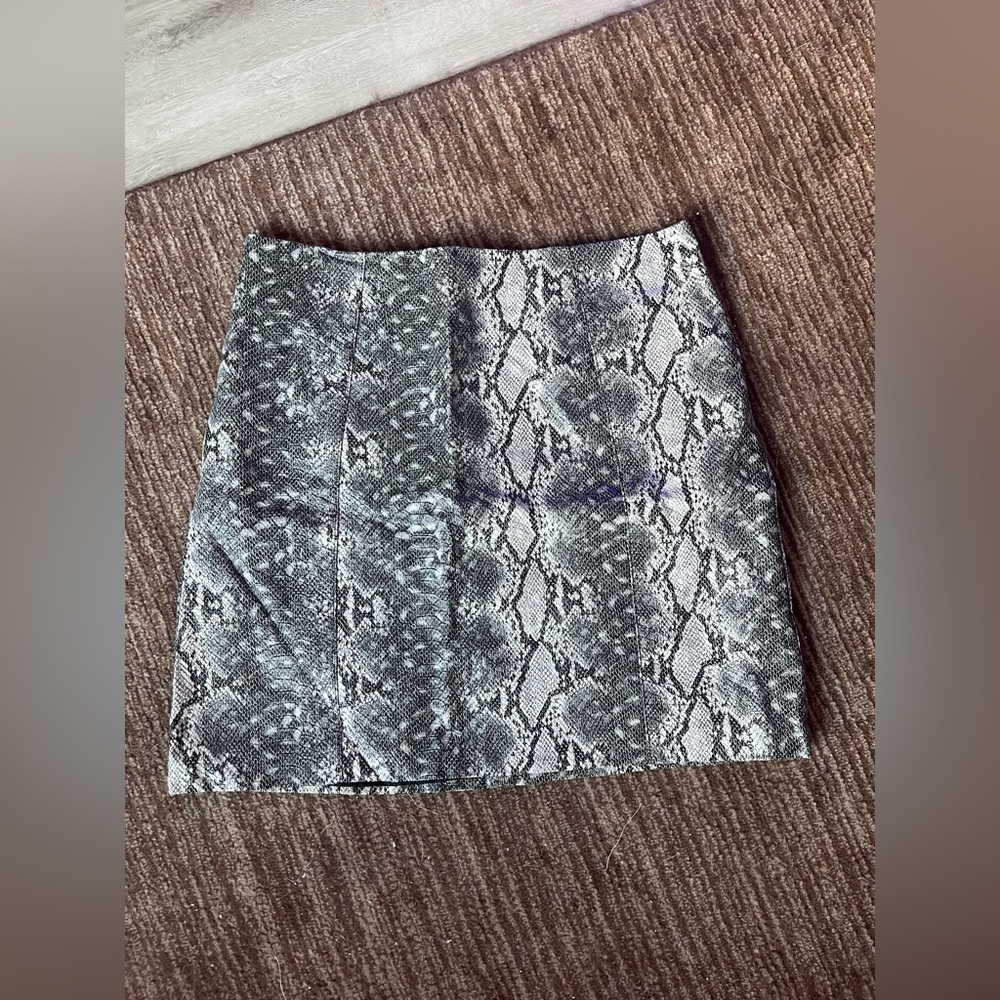 Faux Snakeskin Mini Skirt
